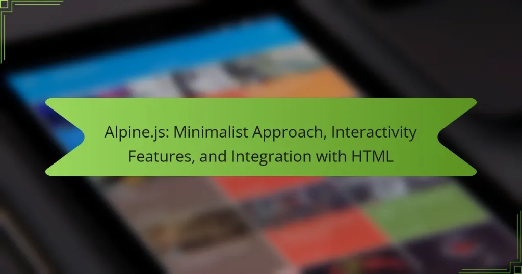 Alpine.js: Minimalist Approach, Interactivity Features, and Integration with HTML