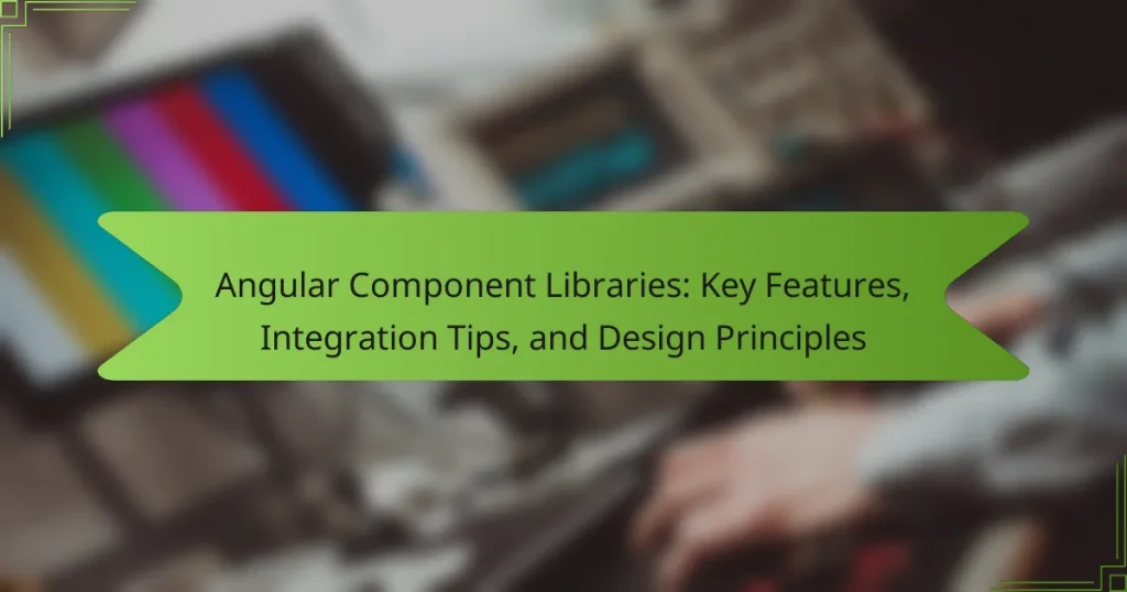 Angular Component Libraries: Key Features, Integration Tips, and Design Principles