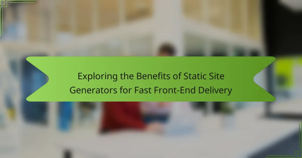 Exploring the Benefits of Static Site Generators for Fast Front-End Delivery