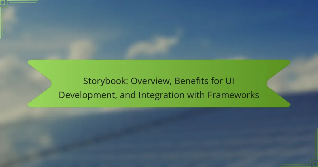 Storybook: Overview, Benefits for UI Development, and Integration with Frameworks