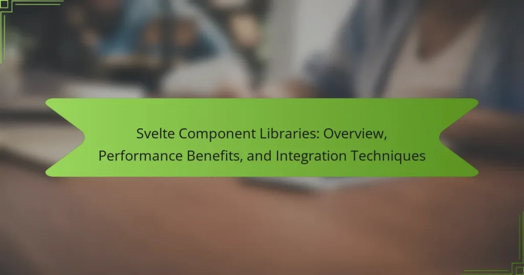 Svelte Component Libraries: Overview, Performance Benefits, and Integration Techniques