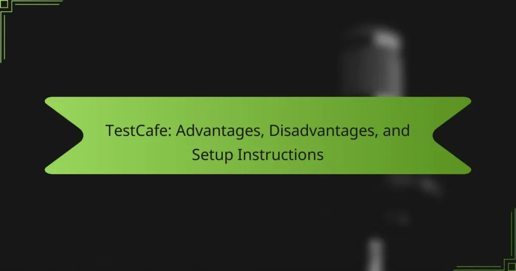 TestCafe: Advantages, Disadvantages, and Setup Instructions