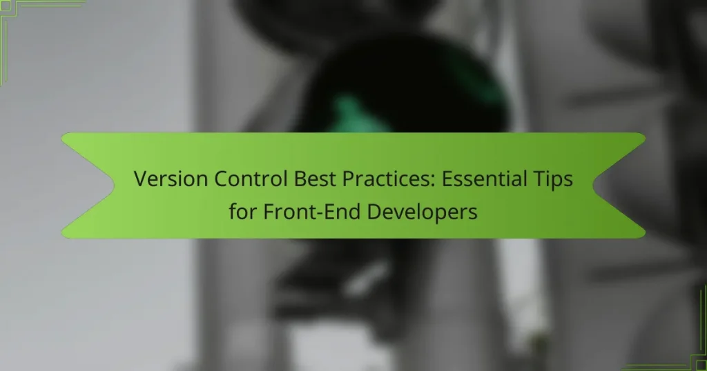 Version Control Best Practices: Essential Tips for Front-End Developers