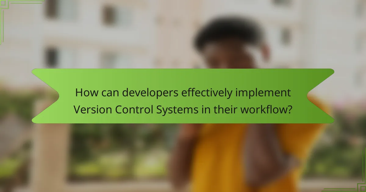 How can developers effectively implement Version Control Systems in their workflow?