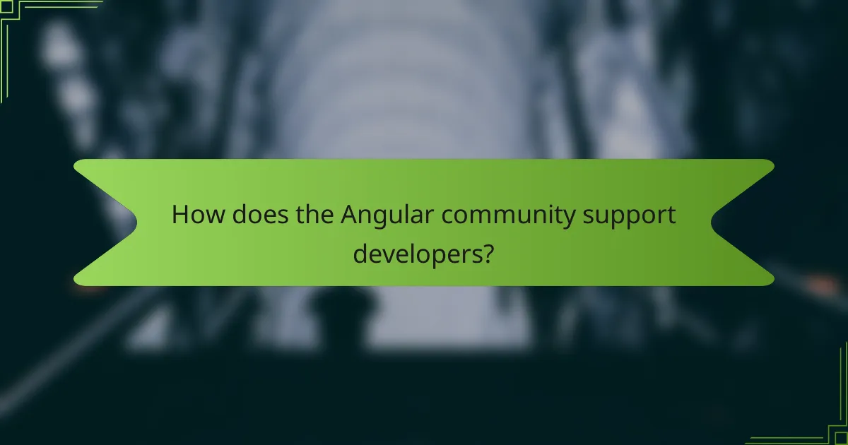 How does the Angular community support developers?