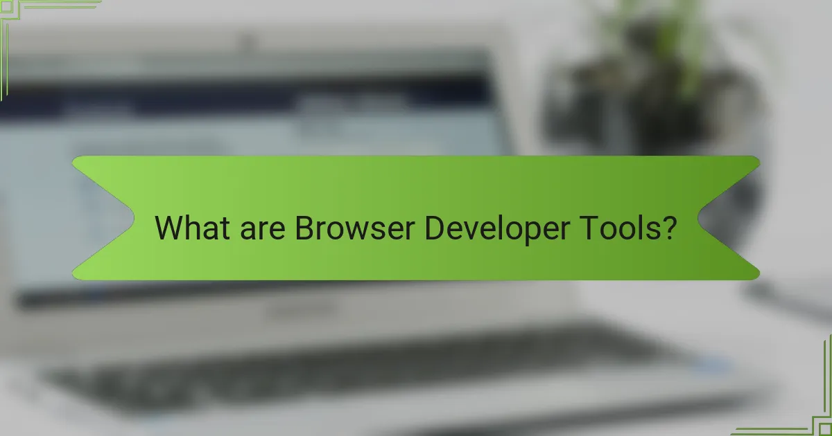 What are Browser Developer Tools?